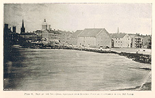 The Erie Canal Aqueduct over Genesee River as it appeared in the 1865 flood
