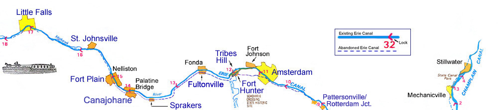 Map of the Erie Canal - Eastern Section, North